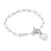 Personalised Bracelet T-Bar Heart On Paperclip Chain – Silver -Fashion Accessories 0003BK 2685 SS