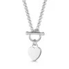 Personalised Bead Chain T-Bar Heart Necklace – Silver -Fashion Accessories 0003HK 2520 SS 2