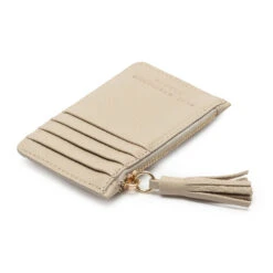 Personalised Leather Card Purse – Stone
