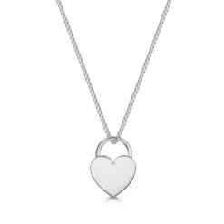 Italian Love Lock Heart Padlock Necklace – Silver -Fashion Accessories 1507P0403 SS 2