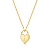 Italian Love Lock Heart Padlock Necklace – Gold