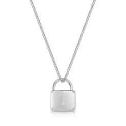 Italian Love Lock Padlock Necklace – Silver