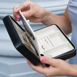 Wolf Palermo Mini Safe Deposit Box – Anthracite Black 10 Wolf Palermo Mini Safe Deposit Box – Anthracite Black -Fashion Accessories 213602 6