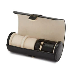 Wolf Palermo Watch Roll And Jewellery Pouch – Anthracite Black -Fashion Accessories 213902 2