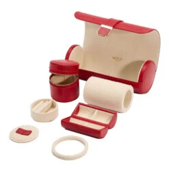Wolf Palermo Watch Roll And Jewellery Pouch – Red -Fashion Accessories 213972 5