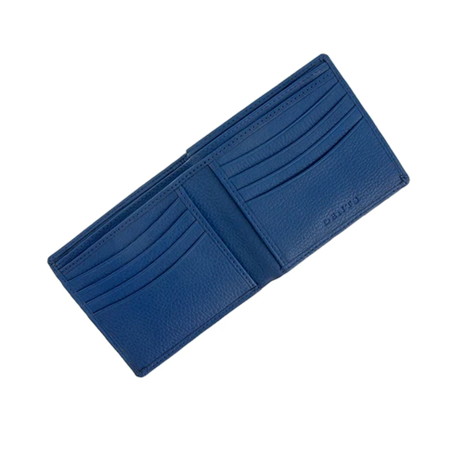 Pebble Grain Leather Slim Billfold Wallet – Blue 4 Pebble Grain Leather Slim Billfold Wallet – Blue - Image 2