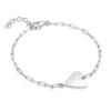 Personalised Heart Pendant On Paperclip Chain Bracelet – Silver -Fashion Accessories 2417BK 0478 SS