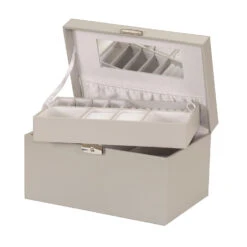 Personalised Elizabeth Misty Grey Jewellery Case – Large