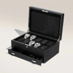 Wolf British Racing 10 Piece Watch Box – Black -Fashion Accessories 792802 7