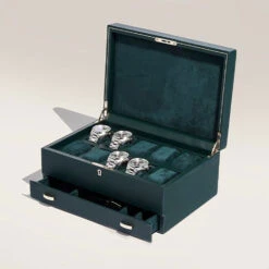 Wolf British Racing 10 Piece Watch Box – Green -Fashion Accessories 792841