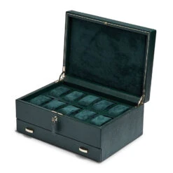 Wolf British Racing 10 Piece Watch Box – Green