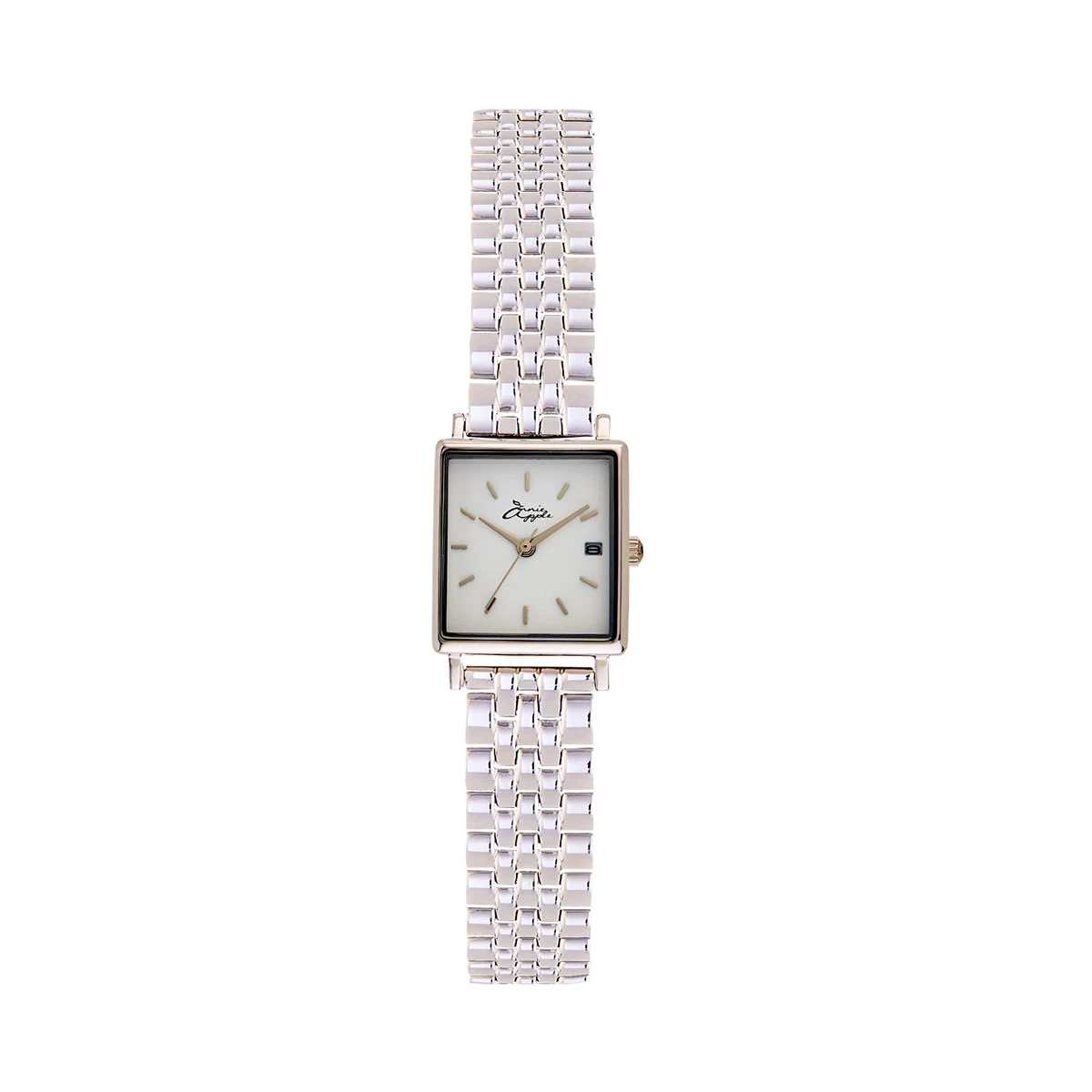 Quaintrelle Square Silver Link Ladies Watch 3 Quaintrelle Square Silver Link Ladies Watch