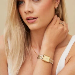 Quaintrelle Square Silver & Gold Link Ladies Watch 9 Quaintrelle Square Silver & Gold Link Ladies Watch -Fashion Accessories AA87 B Lifestyle