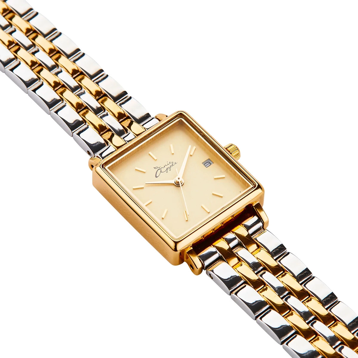 Quaintrelle Square Silver & Gold Link Ladies Watch 4 Quaintrelle Square Silver & Gold Link Ladies Watch - Image 2