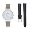 Marsielle Silver & Black Interchangable Ladies Watch