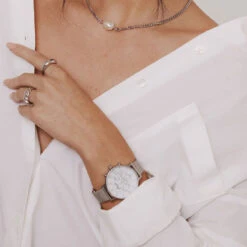 Marsielle Silver & Black Interchangable Ladies Watch 10 Marsielle Silver & Black Interchangable Ladies Watch -Fashion Accessories AA90 F Lifestyle 2