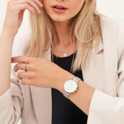 Marsielle Silver & Black Interchangable Ladies Watch 12 Marsielle Silver & Black Interchangable Ladies Watch -Fashion Accessories AA90 F Lifestyle