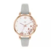 Spirit Ladies Grey & Rose Gold Floral Watch – Faux Leather Strap -Fashion Accessories ASPL149 PERS