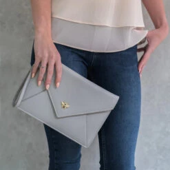 Personalised Envelope Clutch Bag – Grey 9 Personalised Envelope Clutch Bag – Grey -Fashion Accessories AW5531 3