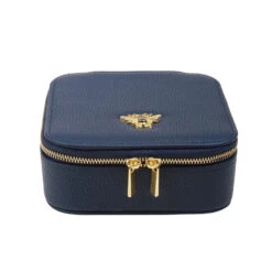Personalised Travel Jewellery Box – Navy