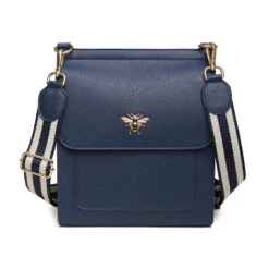 Personalised Large Bloomsbury Cross Body Bag – Navy