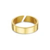 Adjustable Band Steel Ring – 18K Gold Plated Steel -Fashion Accessories Adjustable Band Steel Ring Front Gold