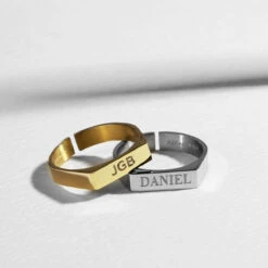 Adjustable Flat Faced Steel Ring – Stainless Steel -Fashion Accessories Adjustable Flat Faced Steel Ring Lifestyle 1