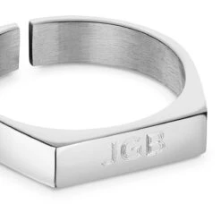 Adjustable Flat Faced Steel Ring – Stainless Steel -Fashion Accessories Adjustable Flat Faced Steel Ring Zoom Silver