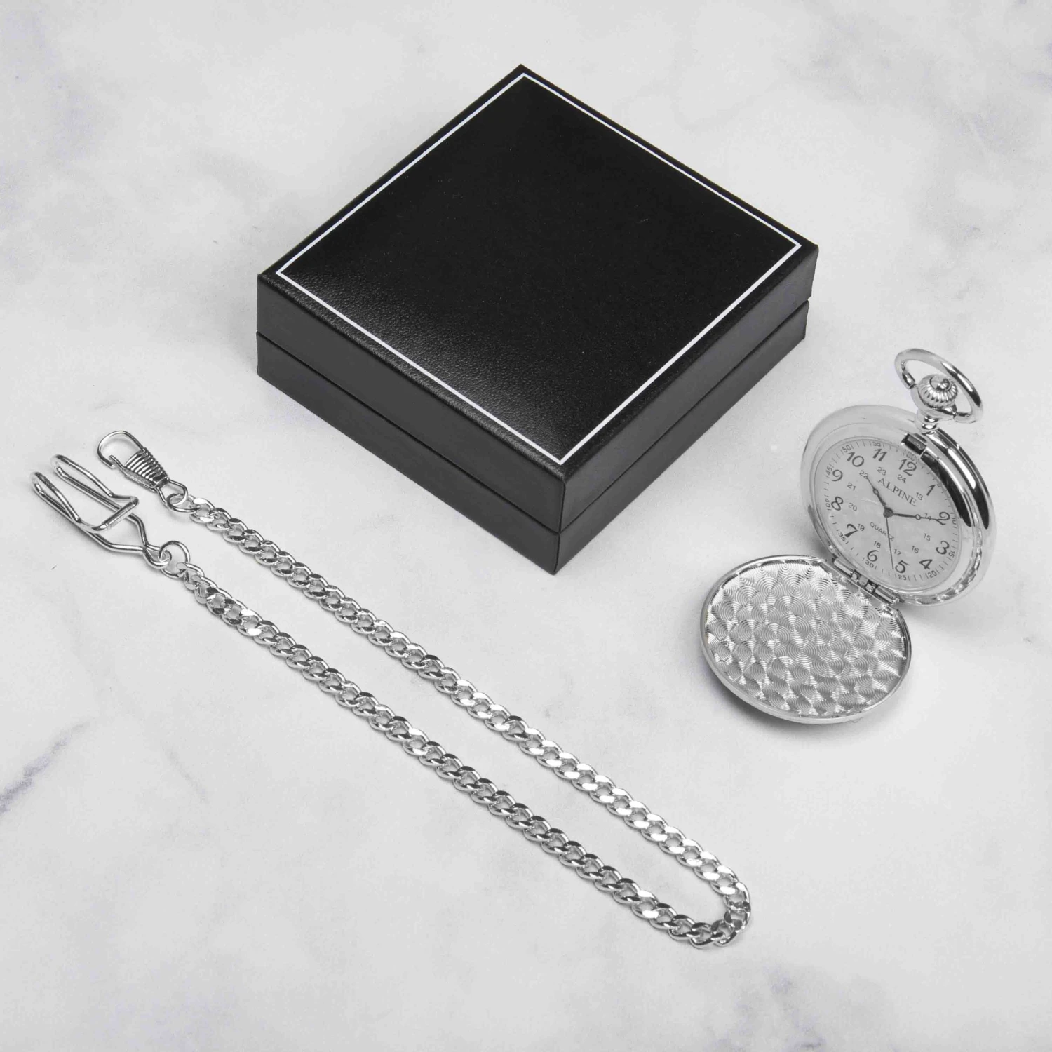 Silver Alpine Arabic Pocket Watch 9 Silver Alpine Arabic Pocket Watch - Image 7