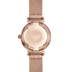 Emporio Armani Ladies Engraved Watch – Rose Gold -Fashion Accessories Armani ladies watch rose gold reverse