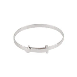 Silver Expandable Heart Baby Bangle