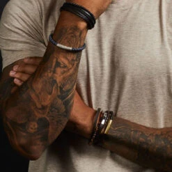 Brown Leather & Tigers Eye Name Bar Bracelet – LARGE 9 Brown Leather & Tigers Eye Name Bar Bracelet – LARGE -Fashion Accessories B5317 4 1