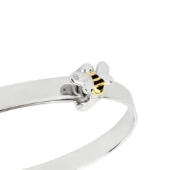 Sterling Silver Bumble Bee Baby Bangle 8 Sterling Silver Bumble Bee Baby Bangle -Fashion Accessories B5369 4