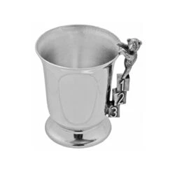 English Pewter ABC Teddy Handle Personalised Baby Cup