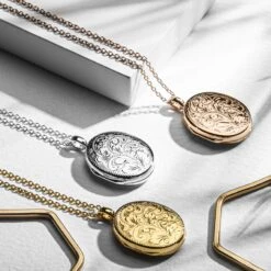 Large Oval Scroll Gold Locket -Fashion Accessories BIG oval scroll proper scaled 1