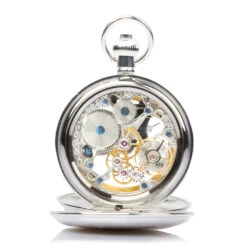 Woodford Sterling Silver Swiss Made Pocket Watch -Fashion Accessories Back of Pocket watch background removed