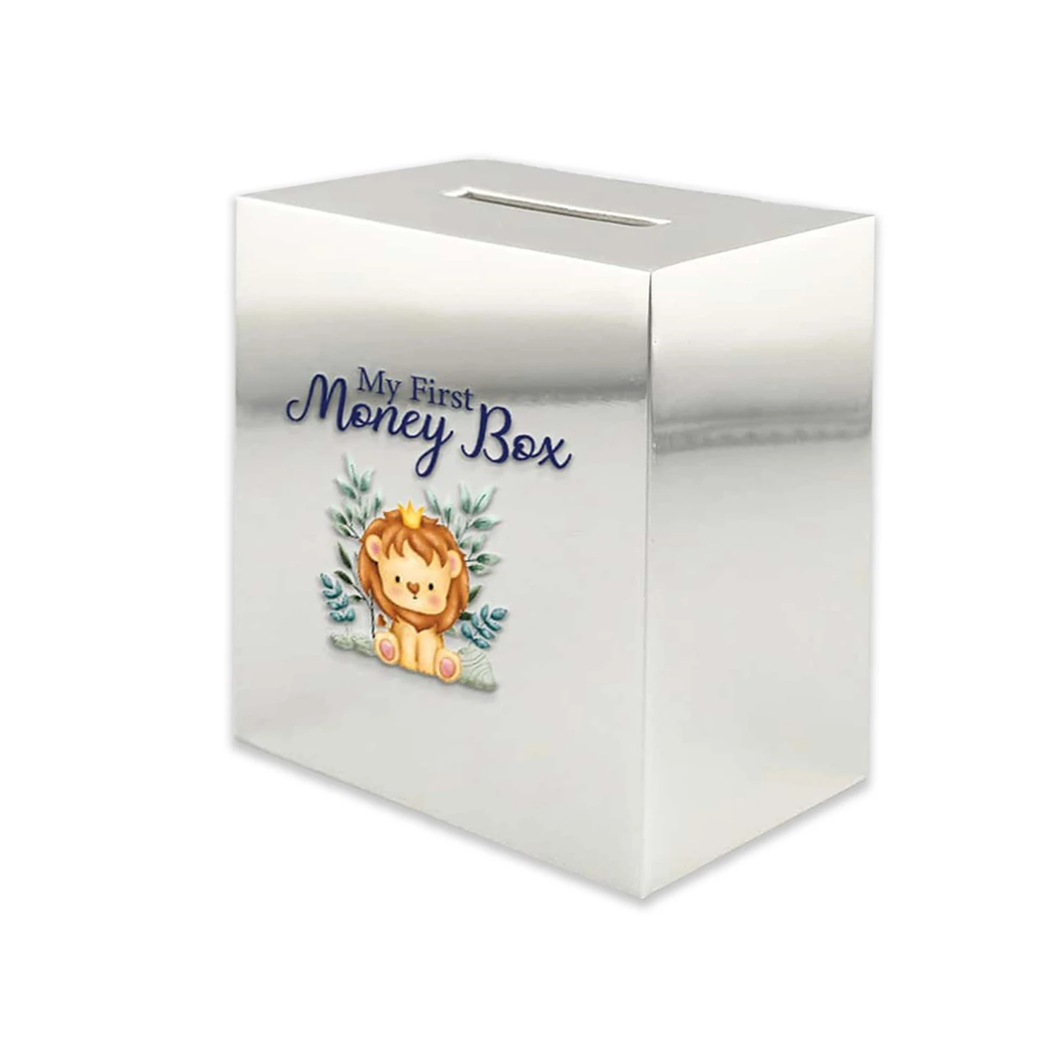 Personalised Children’s Silver Plated Money Box – Lion 4 Personalised Children’s Silver Plated Money Box – Lion - Image 2