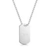 Army Dog Tag Necklace With Bead Chain – 925 Solid Silver -Fashion Accessories Beaded Chain Dog Tag Front Silver SP09334A