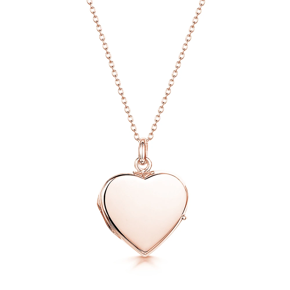Rose Gold Heart Personalised Locket 3 Rose Gold Heart Personalised Locket