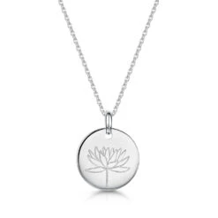 Birth Flower Personalised Necklace – Silver -Fashion Accessories Birthflower Hero Silver