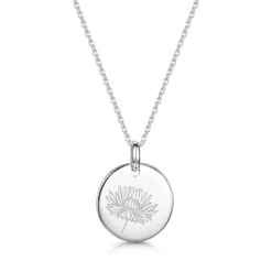Birth Flower Personalised Necklace – Silver -Fashion Accessories Birthflower Hero2 Silver