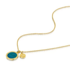 St Christopher Pendant With Compass Tag – 18K Gold Plated Solid Silver 17 St Christopher Pendant With Compass Tag – 18K Gold Plated Solid Silver -Fashion Accessories Blue Resin St Christopher Flat Gold SP09377A