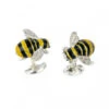 Engraved Bumble Bee Sterling Silver Cufflinks -Fashion Accessories Bumbl Bee Cufflinks hero