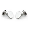 Sterling Silver Plain Round Cufflinks 2 Sterling Silver Plain Round Cufflinks -Fashion Accessories C0792X0002