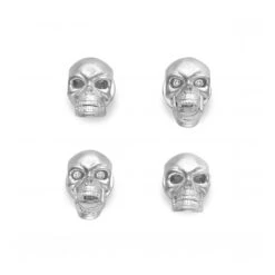 Silver Skull Cufflinks With Diamond Eyes 7 Silver Skull Cufflinks With Diamond Eyes -Fashion Accessories C1585X0001 2