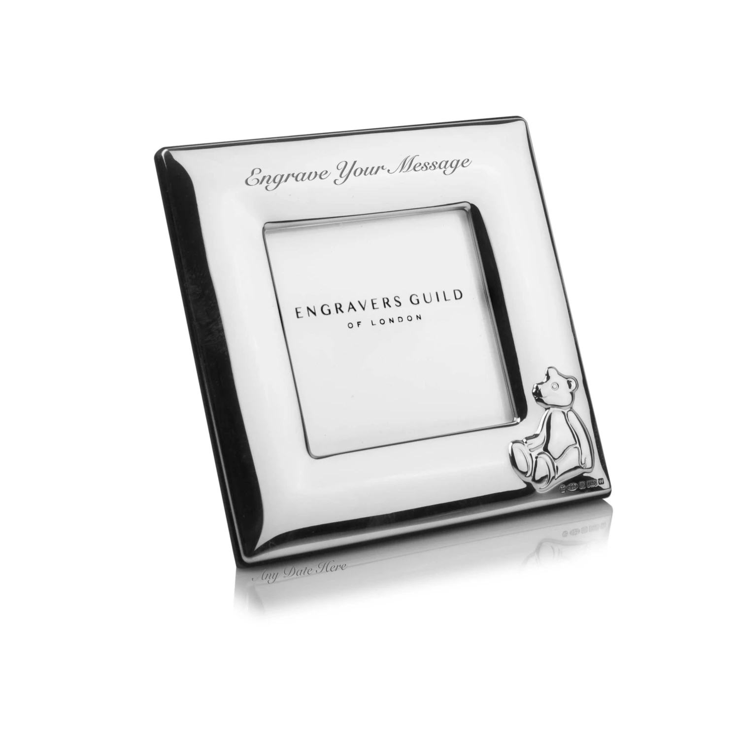 Solid Silver Child’s Bear Photo Frame – 2×2 4 Solid Silver Child’s Bear Photo Frame – 2×2 - Image 2