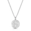 Solid Silver Compass Men’s Necklace 1 Solid Silver Compass Men’s Necklace -Fashion Accessories Compass Front Silver SP096379A
