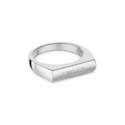 Contemporary Bar Personalised Signet Ring – 925 Solid Silver -Fashion Accessories Contemporary Bar Signet Ring Side Silver