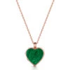 Malachite Modern Heart Locket – Rose Gold -Fashion Accessories DCLK 853 malachite rgp Front
