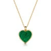 Malachite Modern Heart Locket – Gold 2 Malachite Modern Heart Locket – Gold -Fashion Accessories DCLK 853 malachite ygp Front